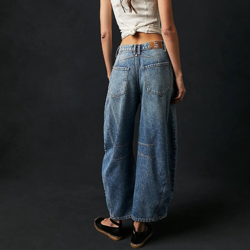 Free People Good Luck Mid Rise Barrel Jeans